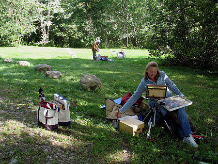 Artists Renee, John and Gaile at Lunksoos