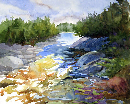 Wassataquoik from the Bridge by Evelyn Dunphy