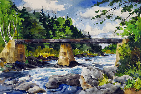 Bridge on the Wassataquoik by Milton Christianson