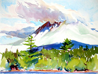 Katahdin from the Island, Katahdin Lake by Marsha Donahue